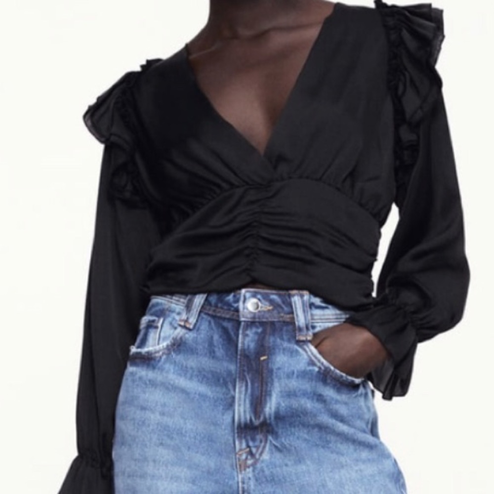 ZARA Satin Crop Top